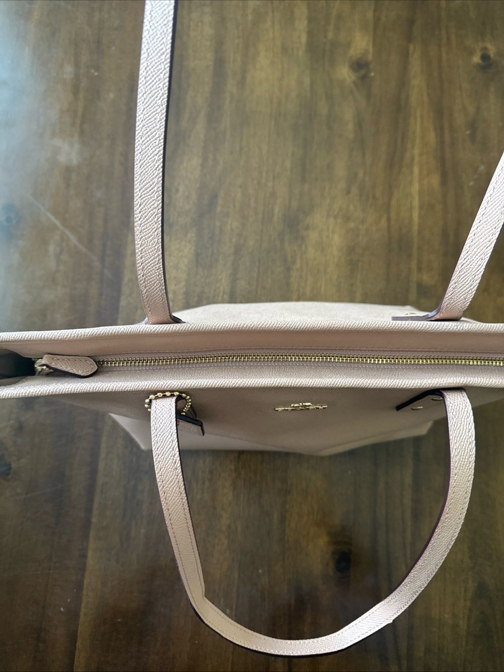 Coach City Tote Bag Crossgrain Leather Purse Pink F57522 Shoulder Double Handle - Picture 9 of 12